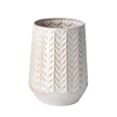 Mercana Gemma II Metal Glossy White Chevron Vase Clearance