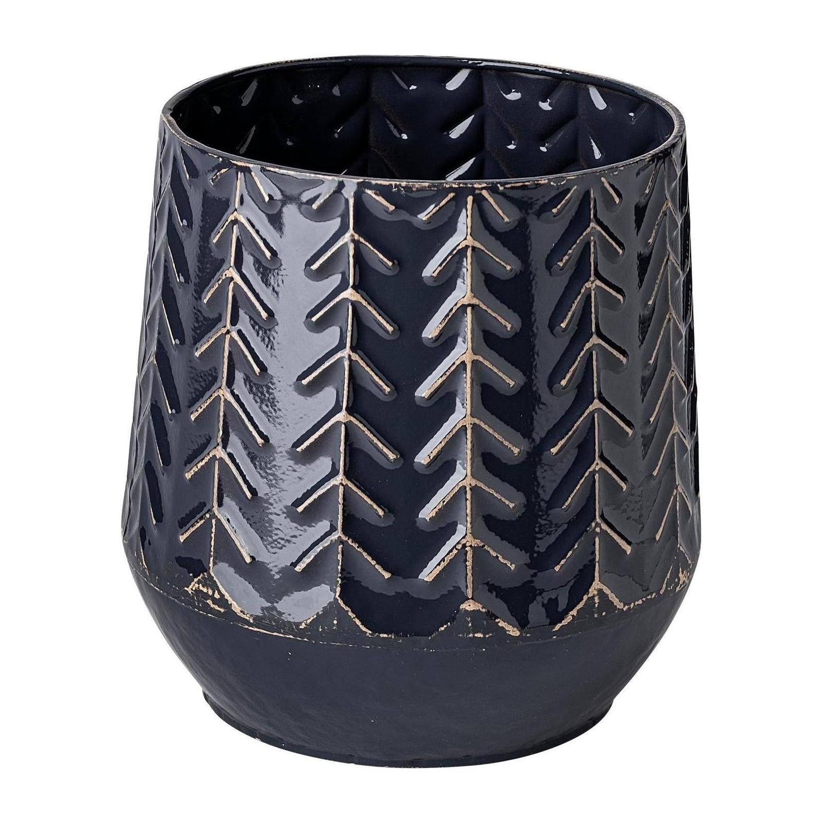 Mercana Gemma Metal Glossy Chevron Vase Clearance