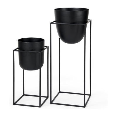 Mercana Bumble Black Plant Stands- Set of 2