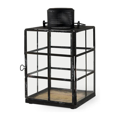 Mercana Gamfield Black Metal and Glass Lantern