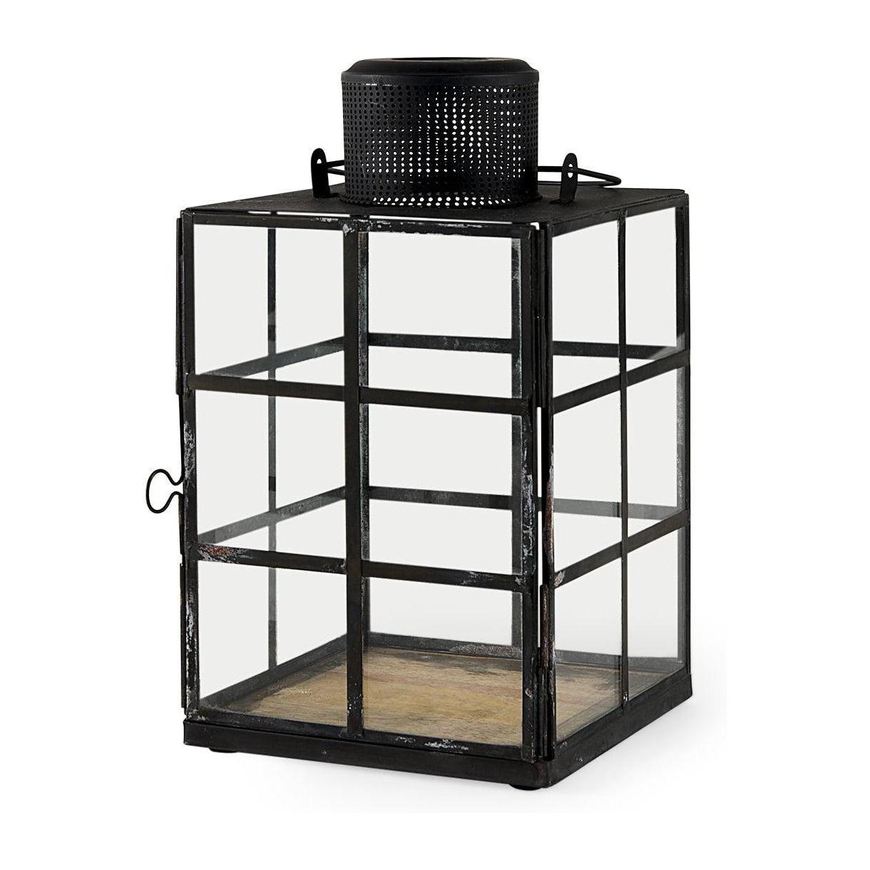 Mercana Gamfield Black Metal and Glass Lantern