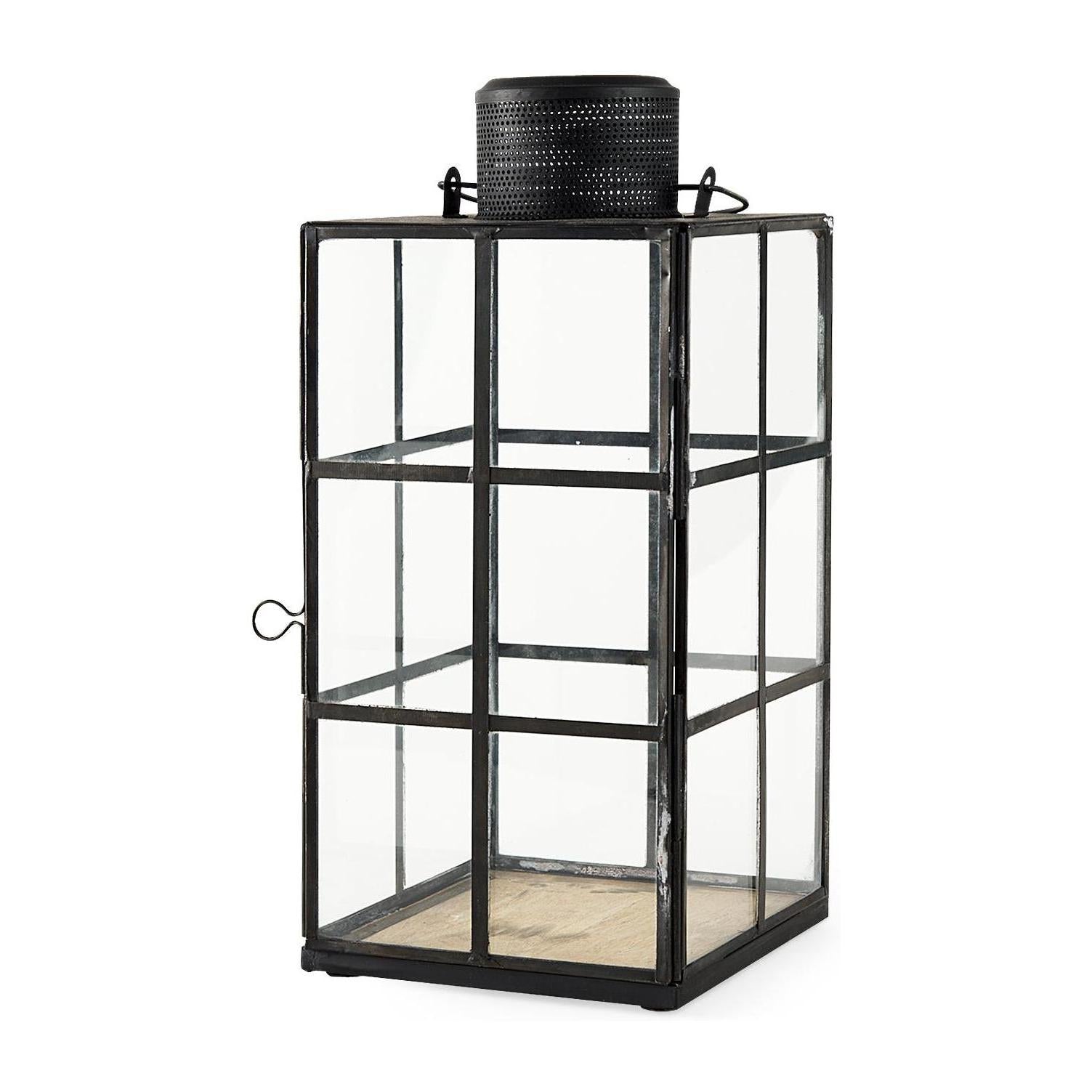 Mercana Gamfield Black Metal and Glass Lantern