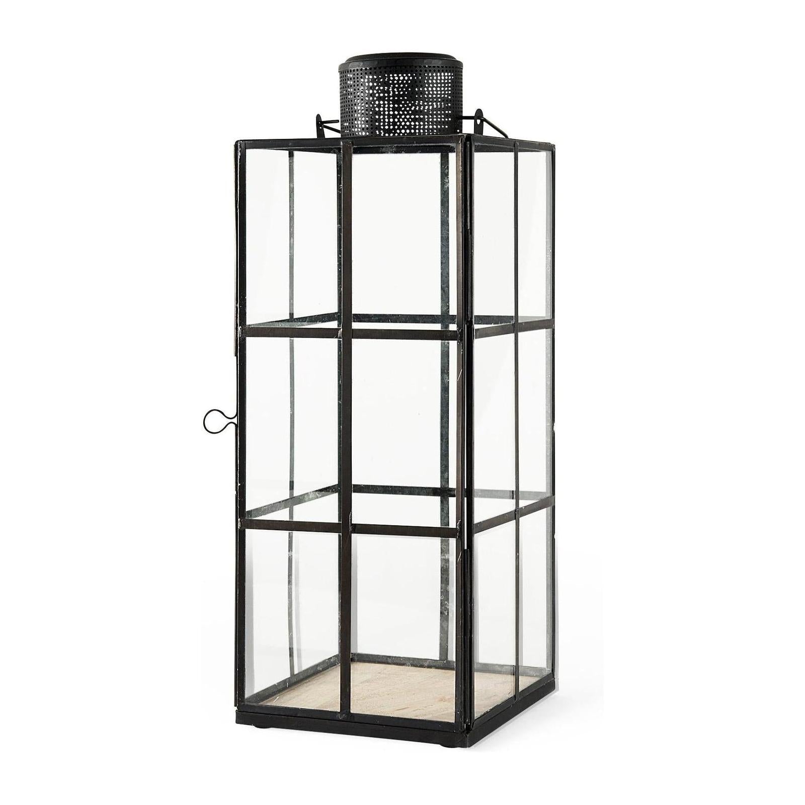 Mercana Gamfield Black Metal and Glass Lantern