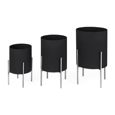 Mercana Claypoole Black Plant Stands - Set of 3 Clearance