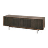 Mercana Grace Two-Toned Brown Solid Wood TV Stand Media Console with Slated Doors, TV up to 82