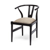 Mercana Trixie Black Wooden Base w/ Dark Taupe Fabric Seat Dining Chair