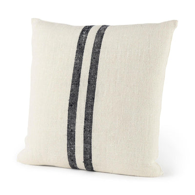 Mercana Sandra Beige With Blue Stripes Decorative Pillow Cover