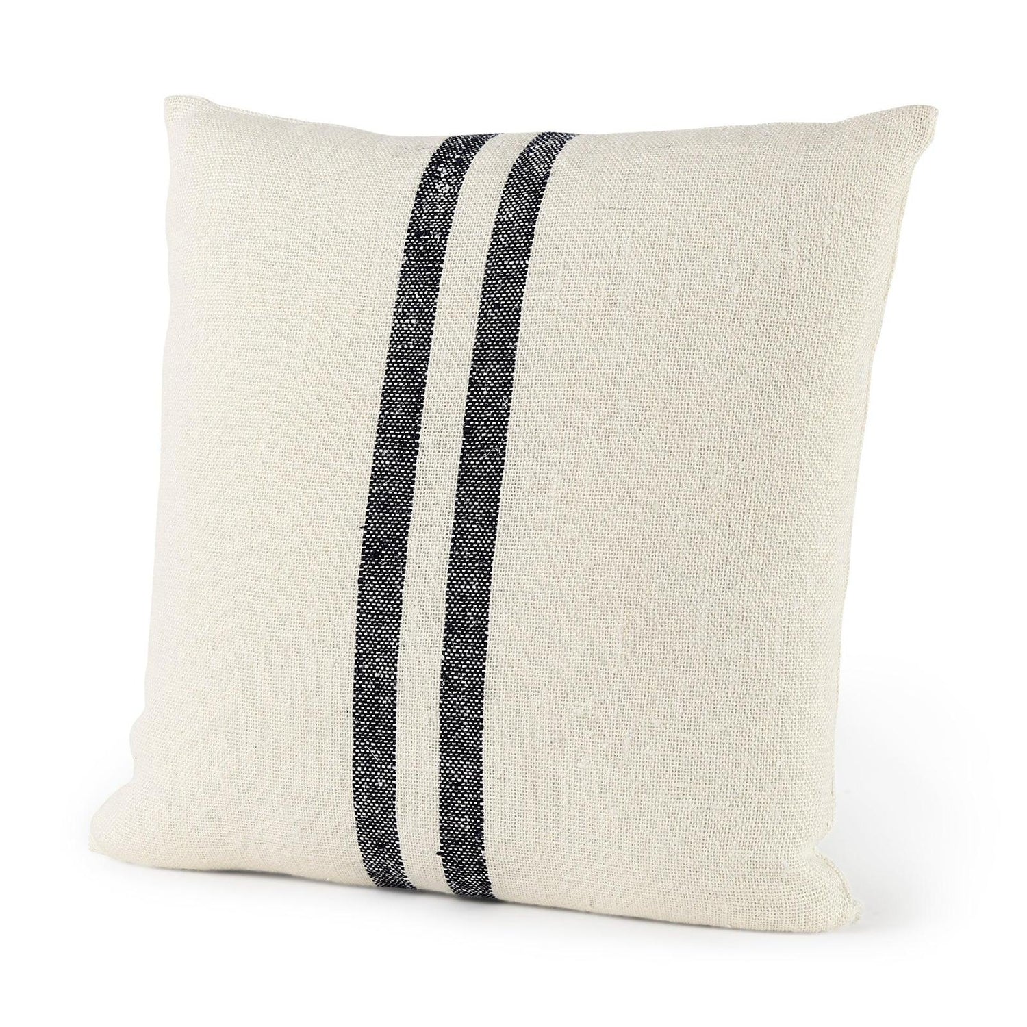 Mercana Sandra Beige With Blue Stripes Decorative Pillow Cover