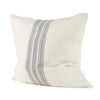 Mercana Patrice Cream With Gray Stripes Decorative Pillow Cover Clearance