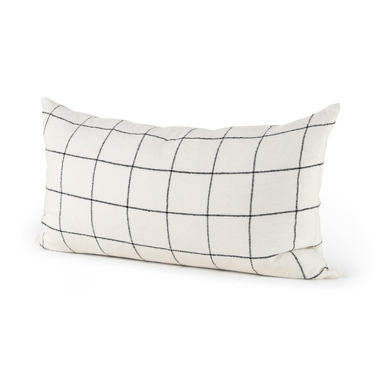 Mercana Suzanne White/Black Square Pattern Decorative Pillow Cover Clearance