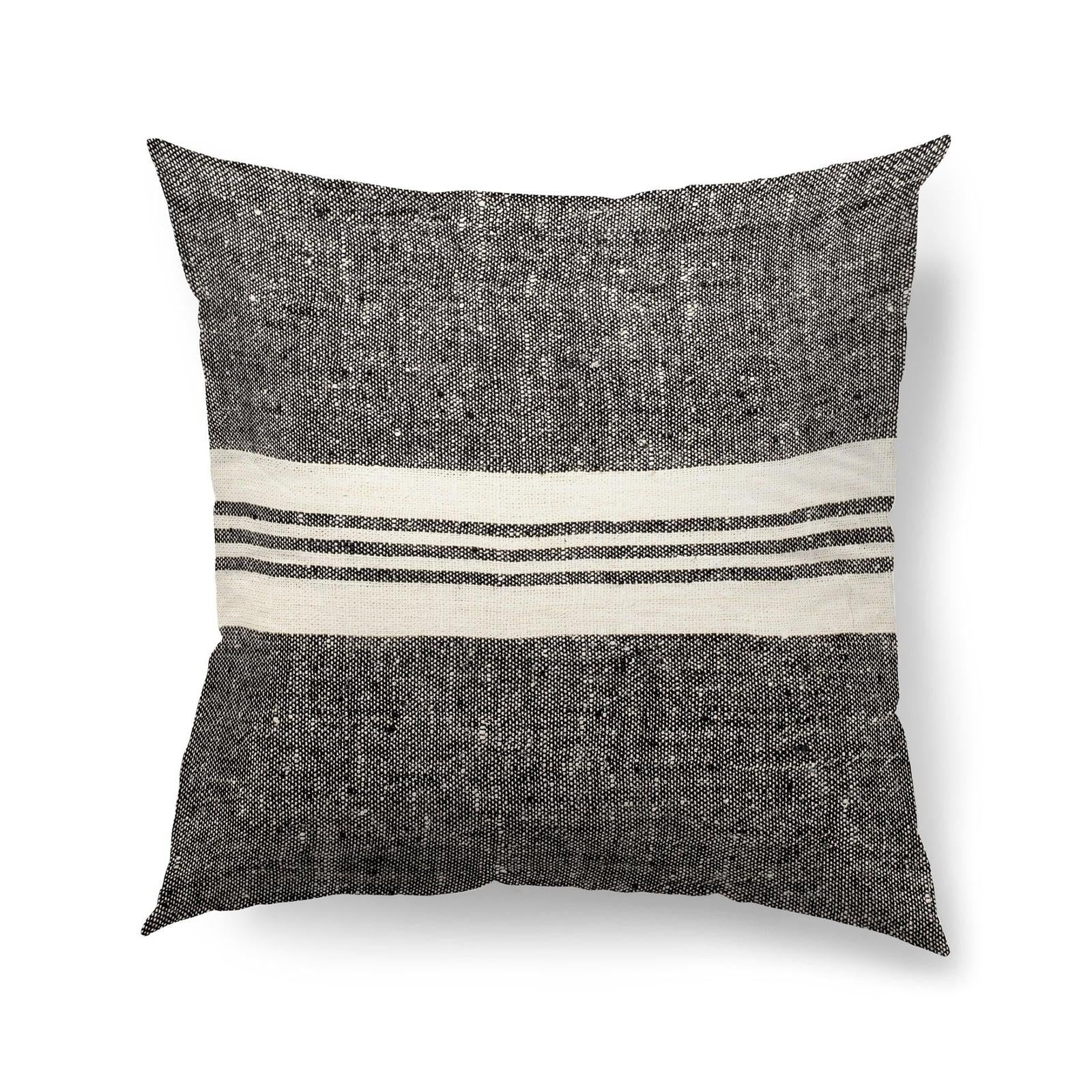 Mercana Sharon Black With Stripes Decorative Pillow Cover