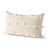 Mercana Erica Cream With White Detail Decorative Pillow Cover Clearance