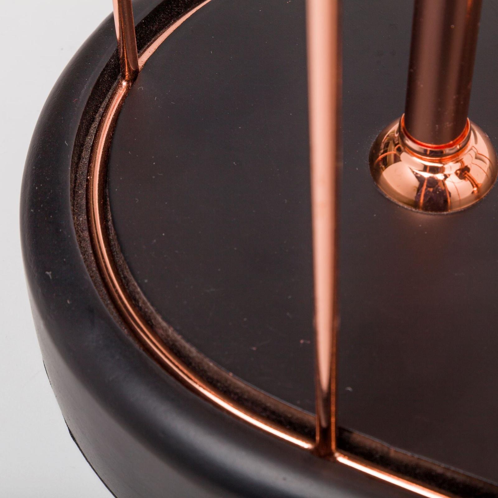 Mercana Sutton Rose-Gold Metal Cylindrical Cage Three Bulb Table Lamp Clearance