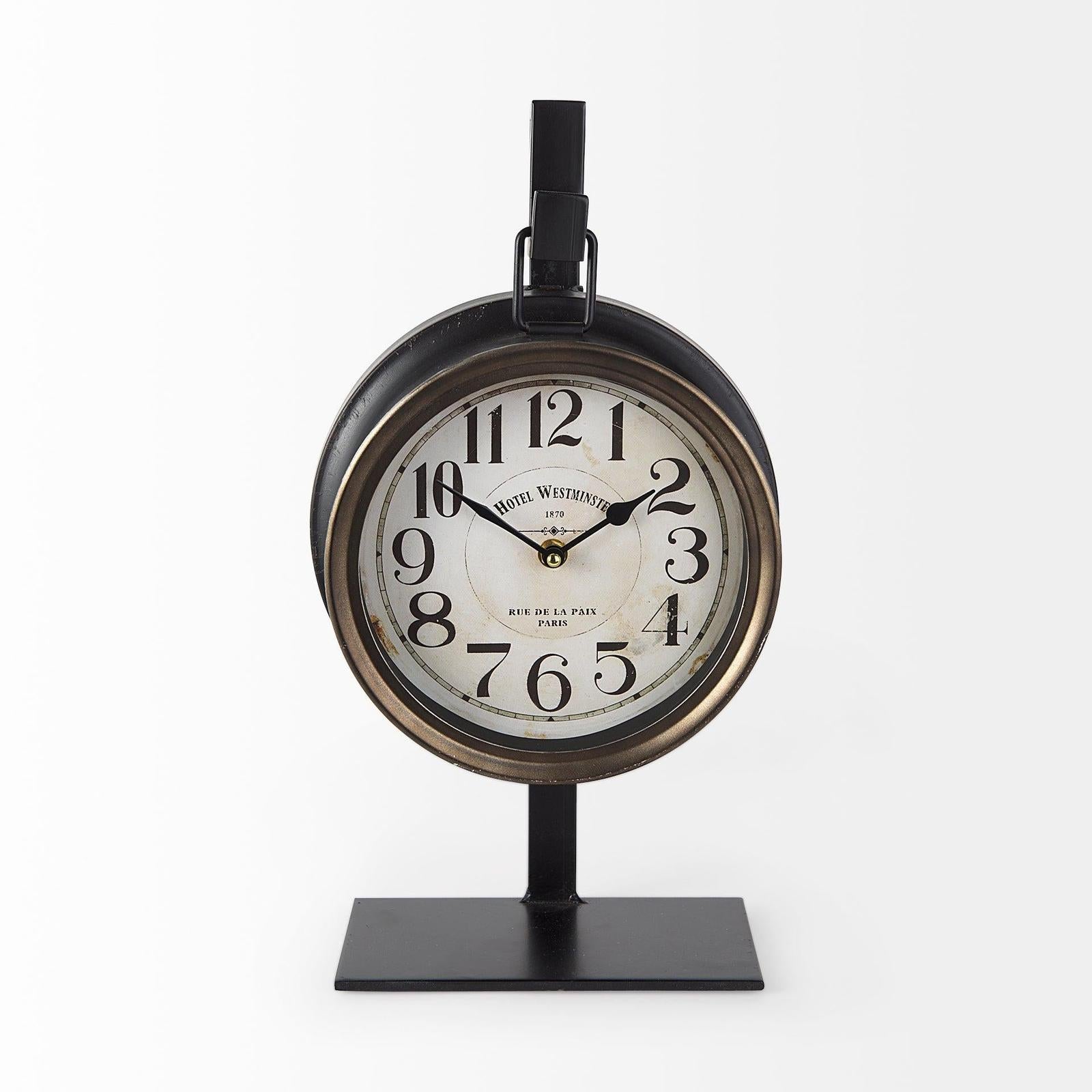 Mercana Taxz Metallic Brown Metal Hanging Table Clock