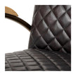 Mercana Horace Black Leather Diamond Pattern w/Gold Iron Frame Accent Chair Clearance