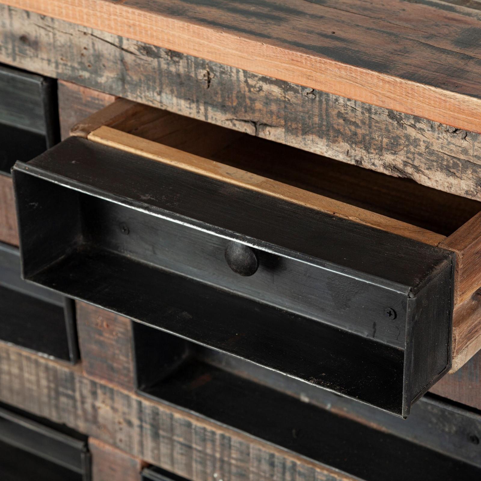 Mercana Wilton Reclaimed Wood and Metal 16 Drawer Sideboard