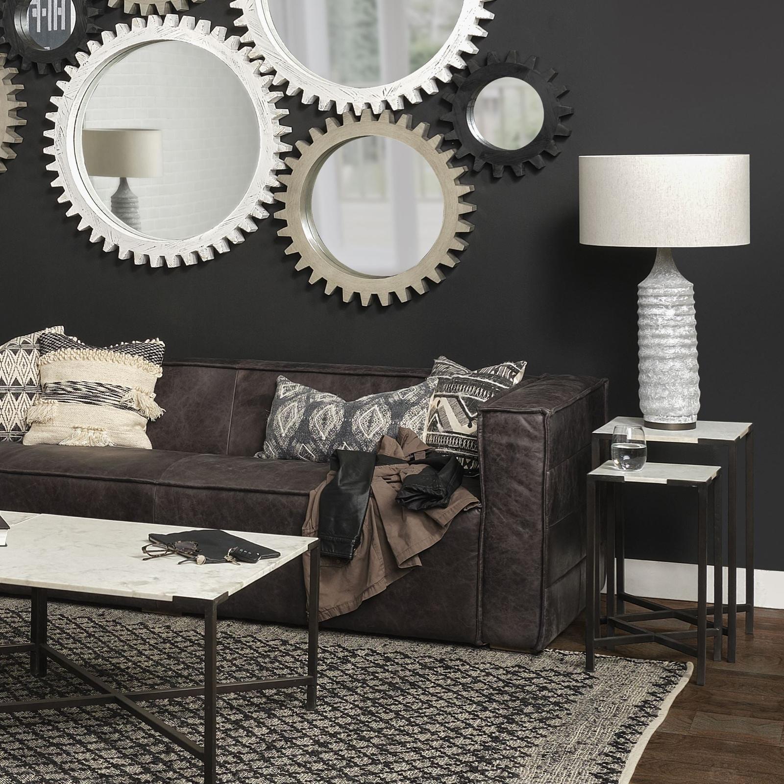 Mercana Harlan Beige-Toned Fabric Shade Gray Concrete Base Table Lamp
