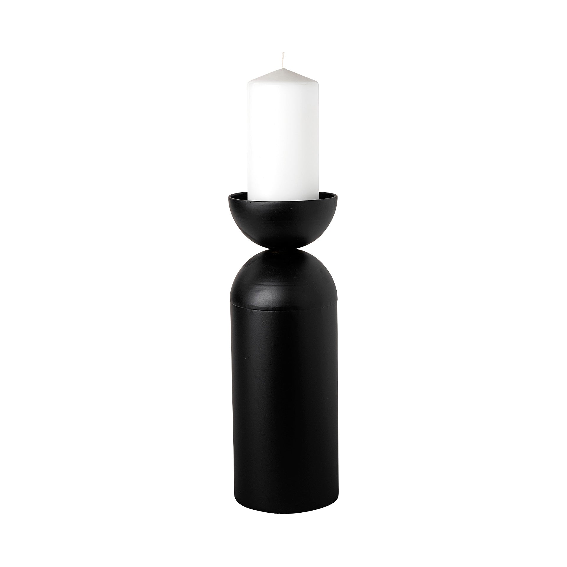 Mercana Alex Black Metal Cylindrical Table Candle Holder