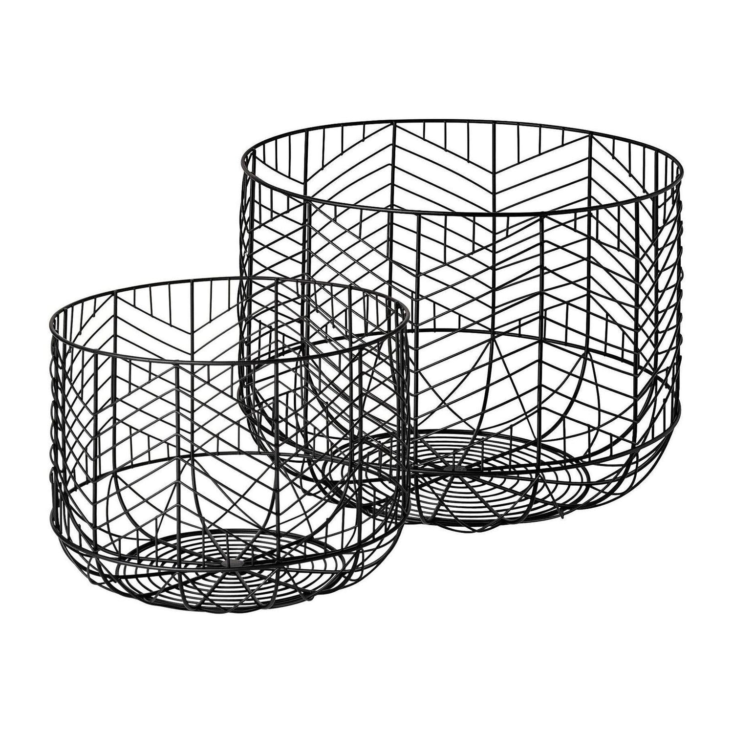 Mercana Idris Black Metal Geometric Mesh Bowls- Set of 2 Clearance