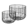 Mercana Idris Black Metal Geometric Mesh Bowls- Set of 2 Clearance
