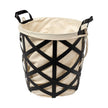 Mercana Liya Black Metal Basket with Cream Fabric Liner Clearance