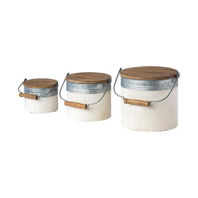 Mercana Alani White Metal Storage Boxes - Set of 3