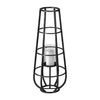 Mercana Bella Black Metal Cylindrical Cage Candle Holder Lantern Clearance