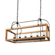 Mercana Josie Natural Wood Chassis Six Light Chandelier Clearance