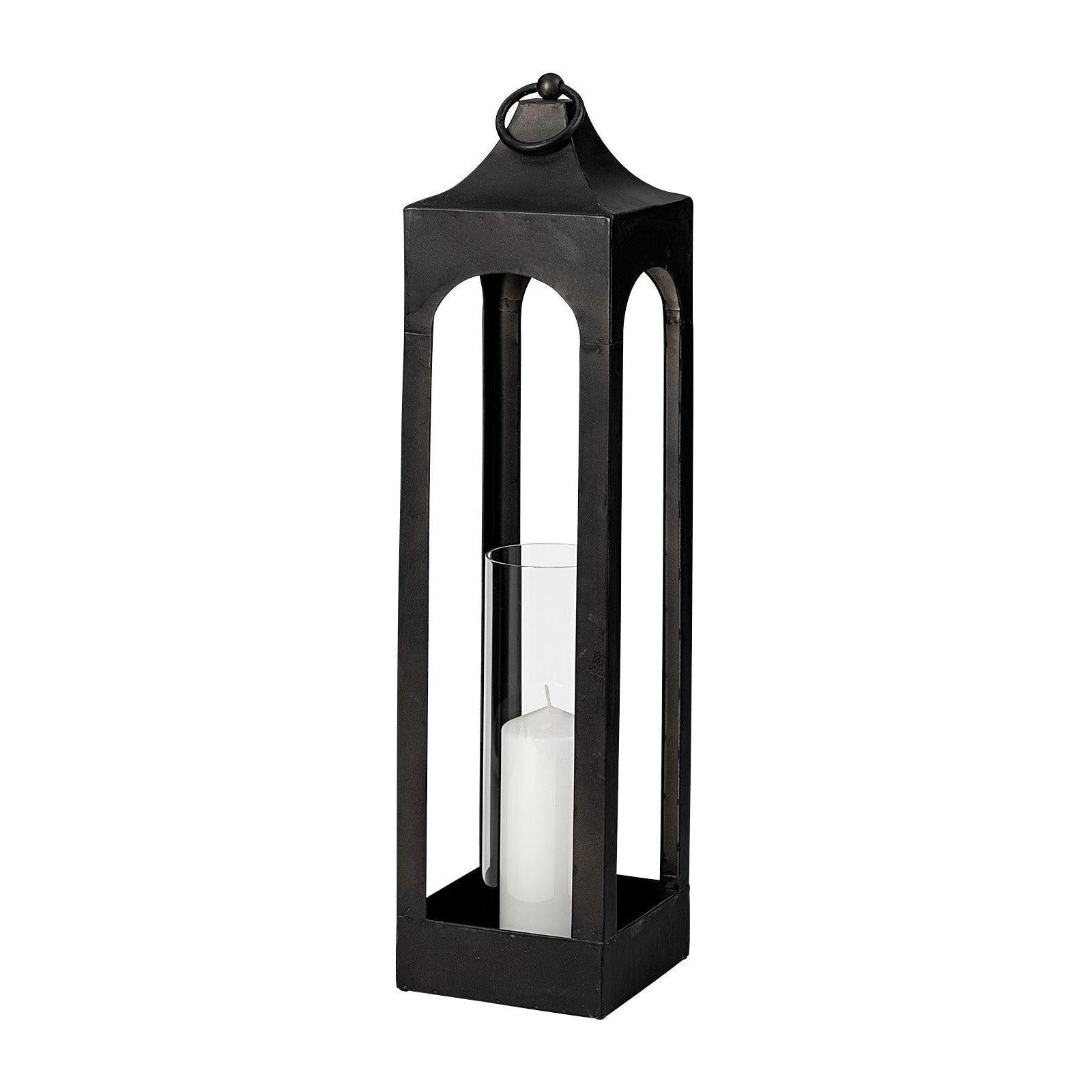 Mercana Ina Charcoal Metal Candle Holder Lantern