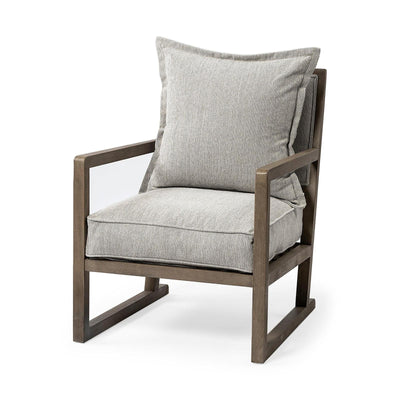 Mercana Sherlock Frost Gray Wood Frame Accent Chair Clearance