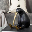 Mercana Dodo Kiwi Black Cast Aluminum Mauritian Bird Sculpture