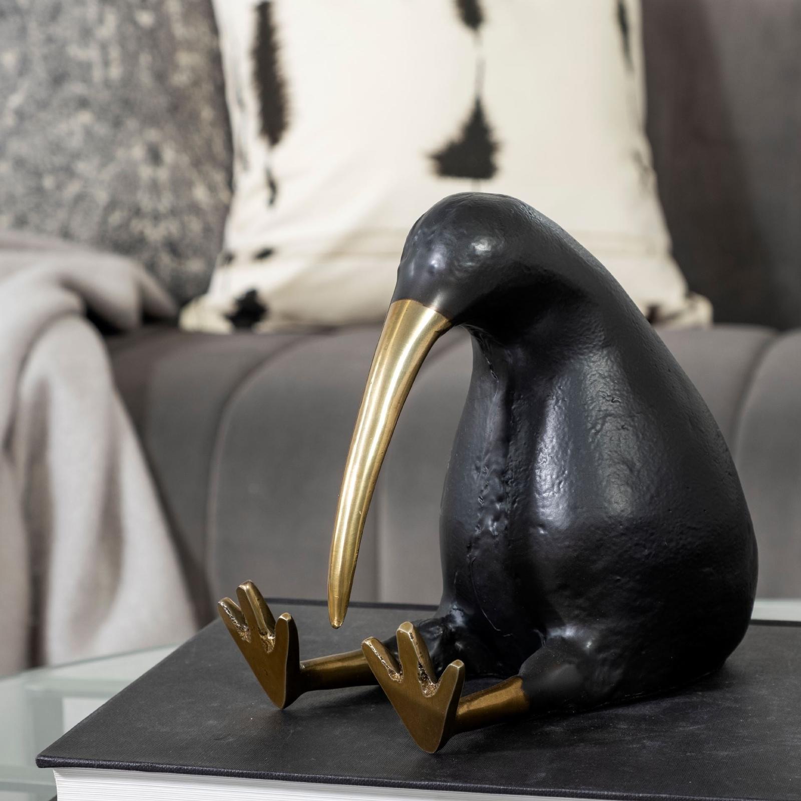 Mercana Dodo Kiwi Black Cast Aluminum Mauritian Bird Sculpture