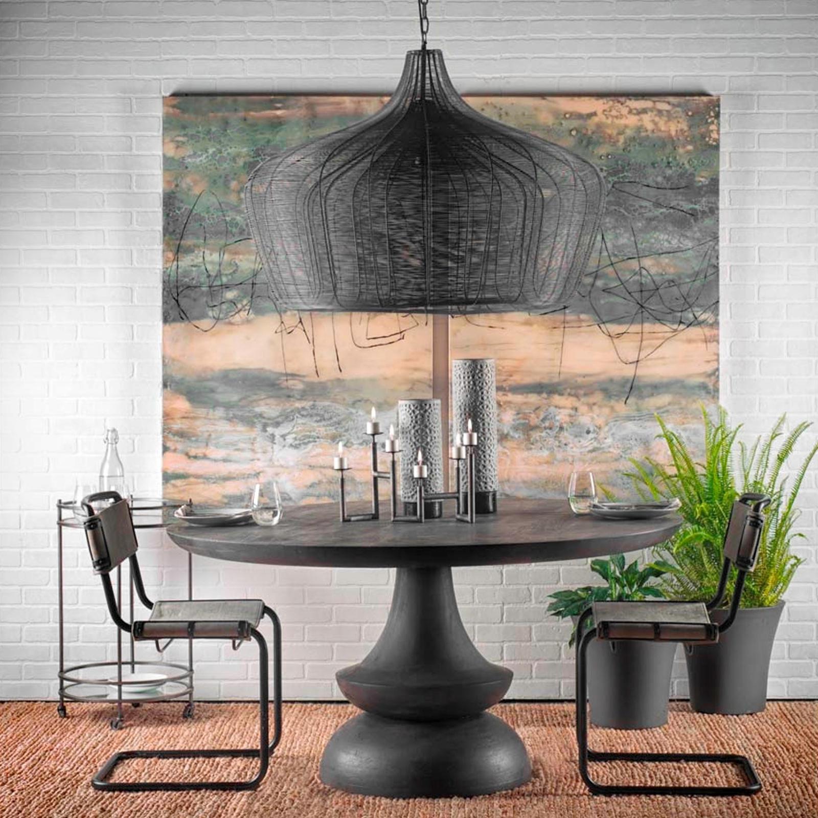 Mercana Camila Black Metal Mesh-Style Four Bulb Chandelier