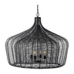 Mercana Camila Black Metal Mesh-Style Four Bulb Chandelier