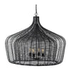 Mercana Camila Black Metal Mesh-Style Four Bulb Chandelier