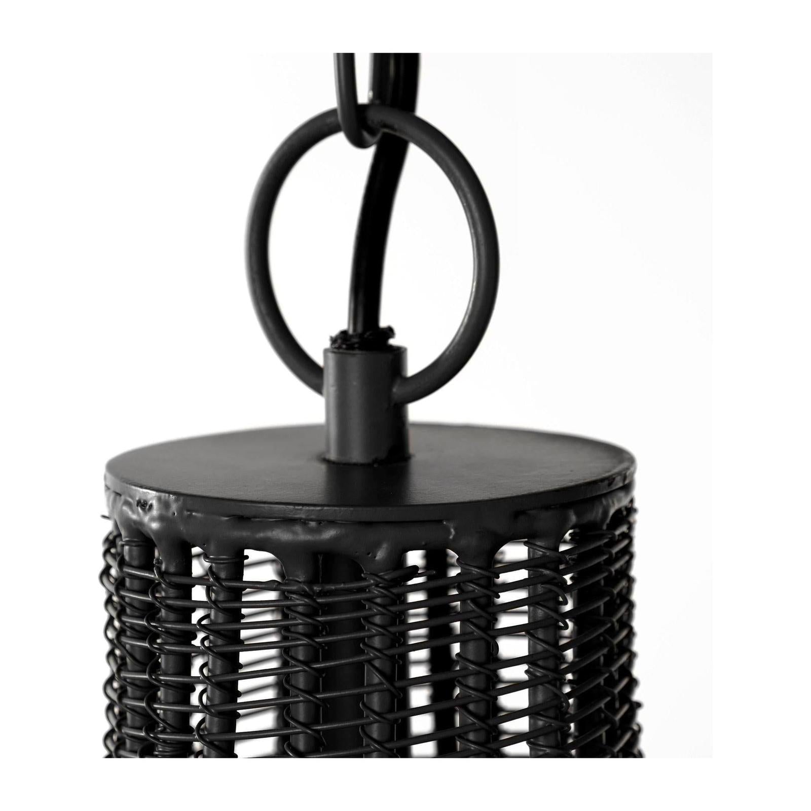 Mercana Camila Black Metal Mesh-Style Four Bulb Chandelier