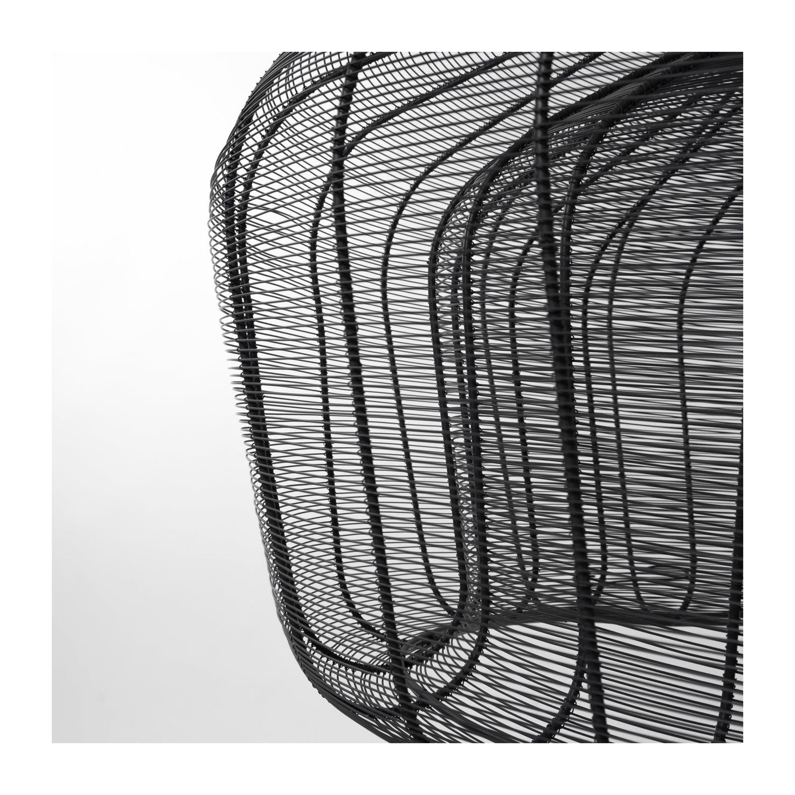 Mercana Camila Black Metal Mesh-Style Four Bulb Chandelier