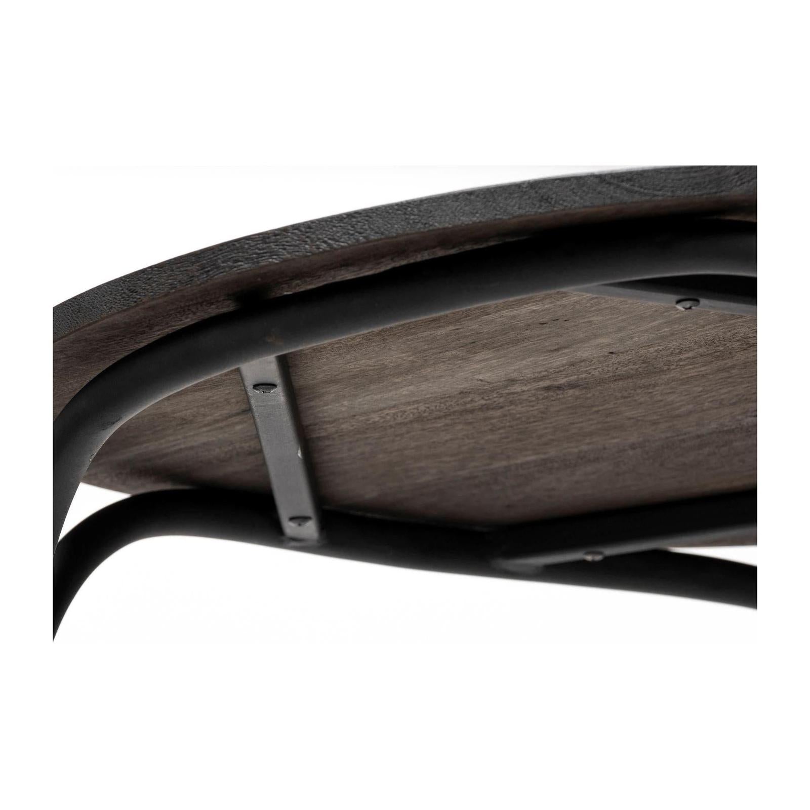 Mercana Etienne Round Top Black Wood and Marble Top Nesting Table - Set of 2 Clearance