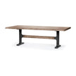 Mercana Araxi Rectangular Solid Wood Top Black Metal Base Dining Table