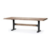Mercana Araxi Rectangular Solid Wood Top Black Metal Base Dining Table