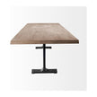 Mercana Araxi Rectangular Solid Wood Top Black Metal Base Dining Table