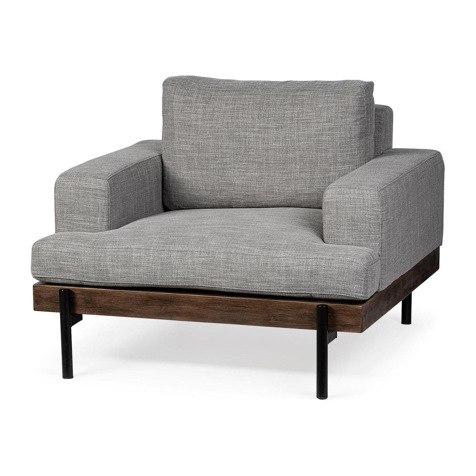 Mercana Colburne Wood and Iron Frame Accent Chair Clearance
