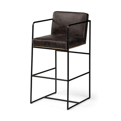 Mercana Stamford 40" Total Height Wood Back Metal Frame Bar Stool