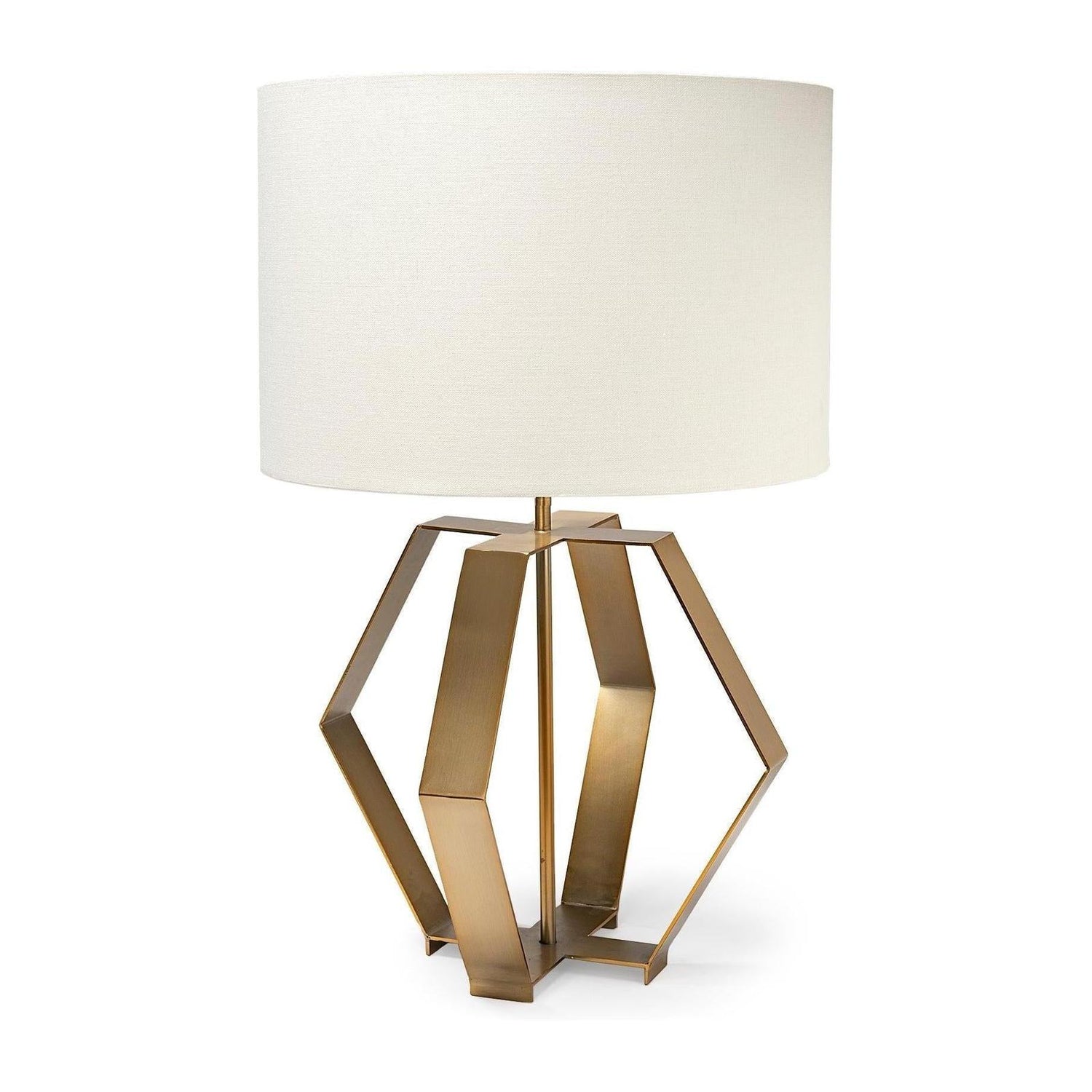 Mercana Edwards Gold Metal Base w/ Cream Fabric Shade Table Lamp Clearance