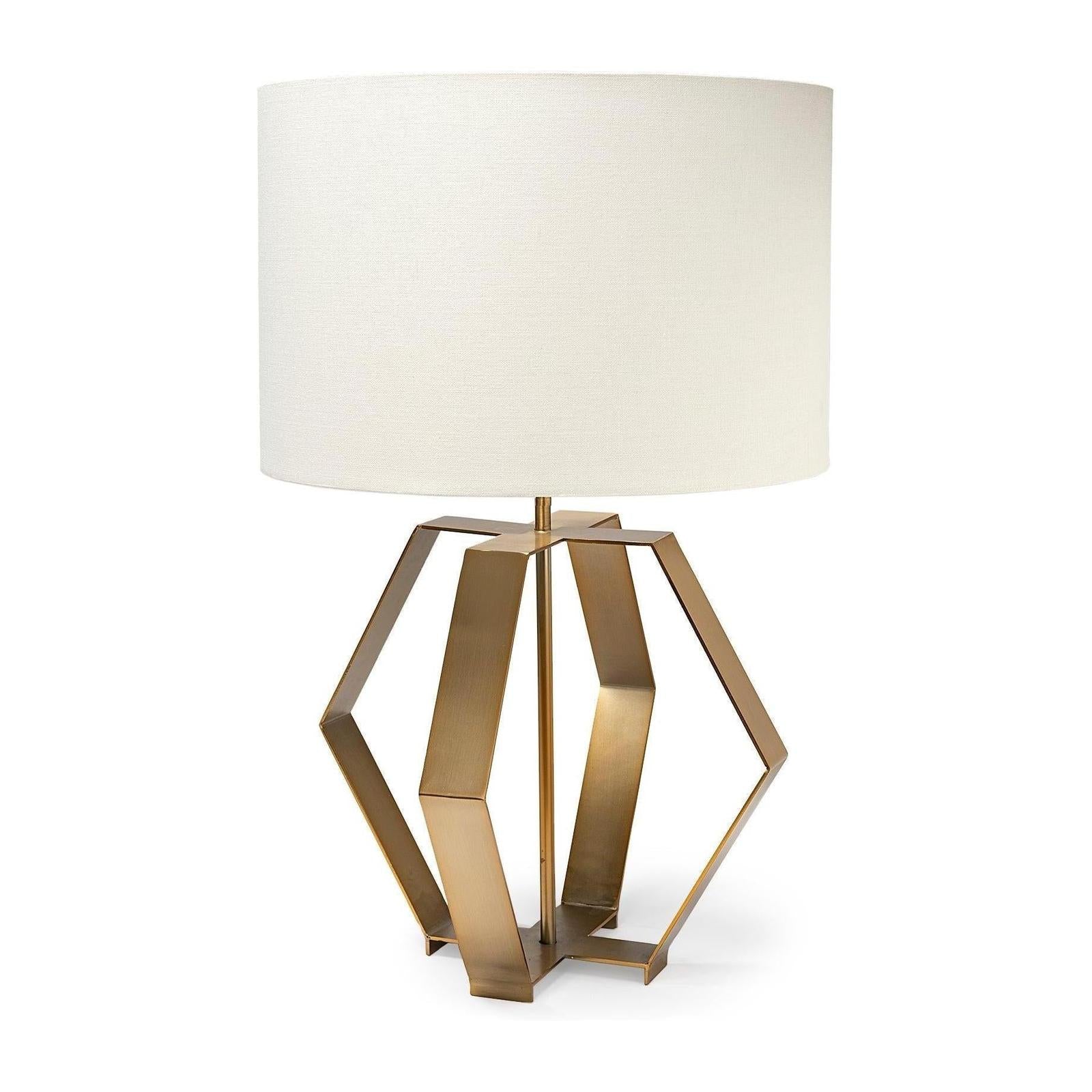 Mercana Edwards Gold Metal Base w/ Cream Fabric Shade Table Lamp Clearance