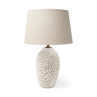 Mercana Mariam Cream Coral-Inspired Base Table Lamp