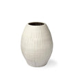Mercana Reyan Pearl White Ceramic Striped Vase