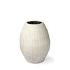 Mercana Reyan Pearl White Ceramic Striped Vase
