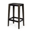 Mercana Nell Black Metal Seat & Foot Rest With Brown Wood Legs Stool