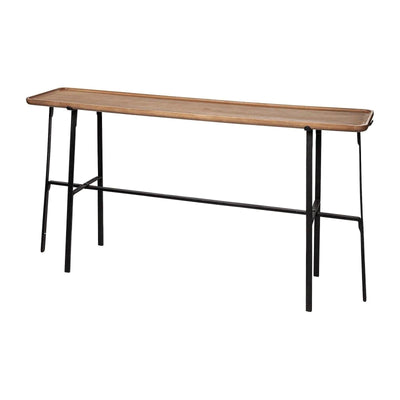 Mercana Helios Rectangular Brown Raised Edge Top Console Table